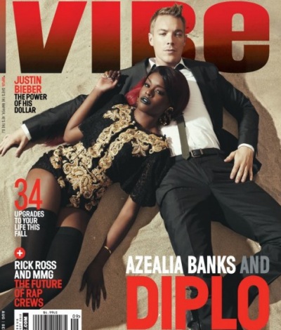 Azealia Banks e o produtor Diplo na capa da revista Vibe