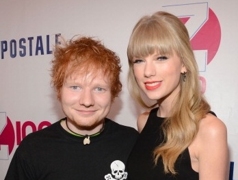 Músico Ed Sheeran e cantora Taylor Swift (Foto: Kevin Mazur/ Getty Images)