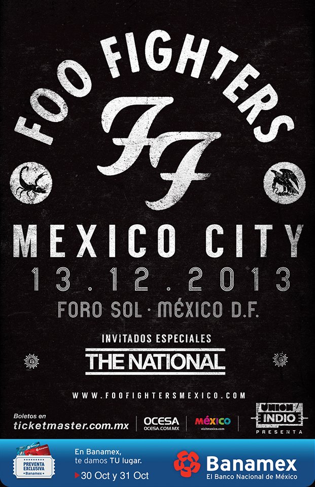 Foo Fighters: cartaz de divulgação de show no México (Foto: Divulgação)