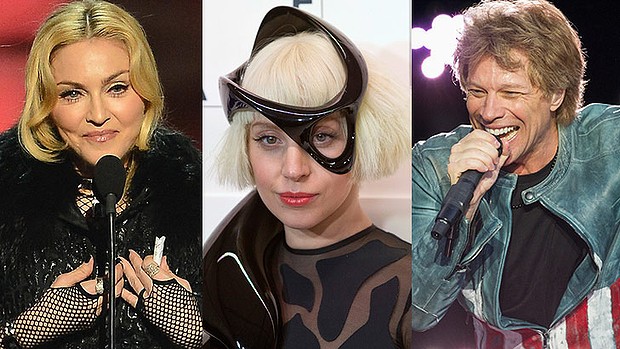 Madonna, Lady Gaga e Bon Jovi lideram lista (Getty Images)