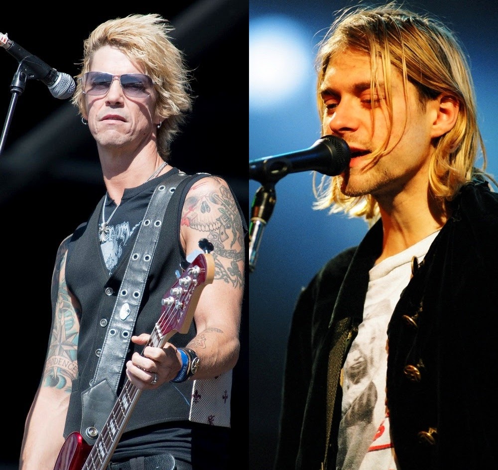 Da esquerda para a direita: Duff McKagan e Kurt Cobain (Getty Images)