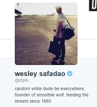 Diplo agora é'wesley safadao' no Twitter (Reprodução/Twitter)