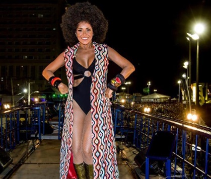 Fantasia de'Deusa do Ébano' não foi bem recebida (Celia Santos/Repr./Instagram)