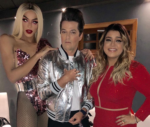 Foto mostra bastidores com Pabllo, Marcelo Serrado e Preta Gil (Rep./Instagram)