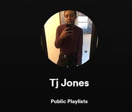 Playlists de TJ Jones são públicas no Spotify (Reprodução)