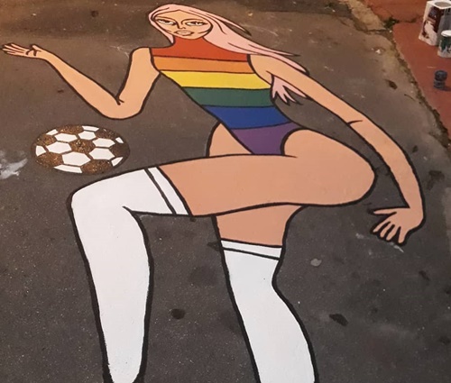 Artista visual desenhou Pabllo fazendo embaixadinhas (Reprodução/Instagram)