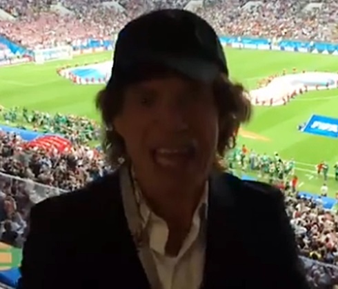 Britânico, vocalista dos Rolling Stones foi ao estádio para ver o jogo (Reprod.)