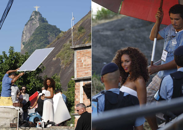 Alicia Keys na comunidade Santa Marta