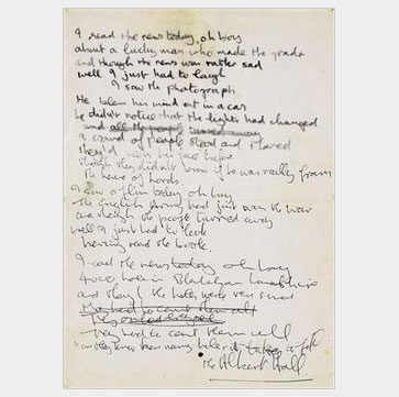 Manuscrito da música A Day in the Life