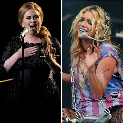 Adele e Ke$ha no mesmo álbum