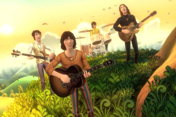 Cena de game apresentando os Beatles