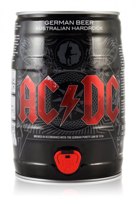 Imagem do barril de cinco litros de cerveja do AC/DC (Divulgação)