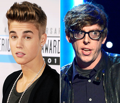 Justin Bieber (esq.) e Patrick Carney (dir.) já tiveram problemas antes (Getty)