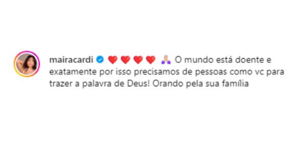 comentário Maira Cardi