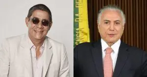 Zeca Pagodinho é tietado por Michel Temer, mas não reconhece o ex-presidente