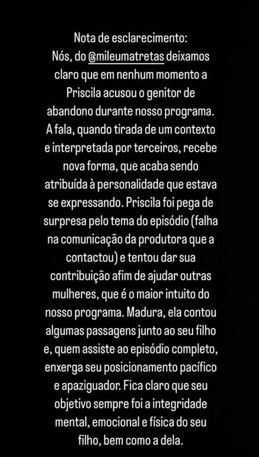 Nota de Esclarecimento - Mil e Uma Tretas