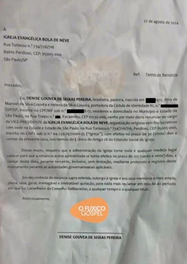 documento - apóstolo Rina